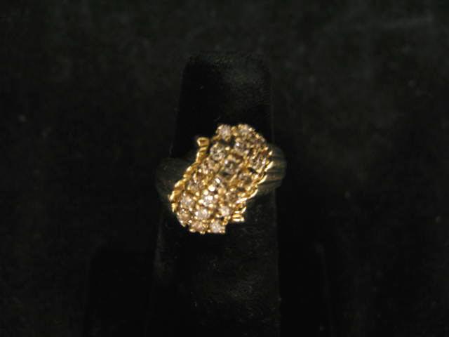 Appraisal: Diamond Ring cluster of diamonds totaling carat in k yellow