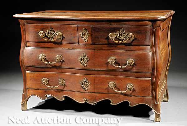 Appraisal: A R gence Carved Fruitwood Bomb Commode late th c