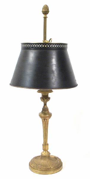 Appraisal: An Empire style gilt bronze table lamp height in