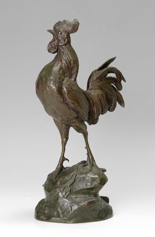 Appraisal: COMOLERA Paul French - Le Coq Bronze '' h signed