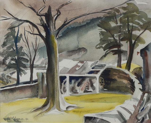 Appraisal: TERRY MCGLYNN - 'Paddock' signed and dated titled verso watercolour