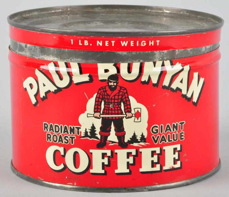 Appraisal: Paul Bunyan -Pound Coffee Can Description Original lid Condition Excellent