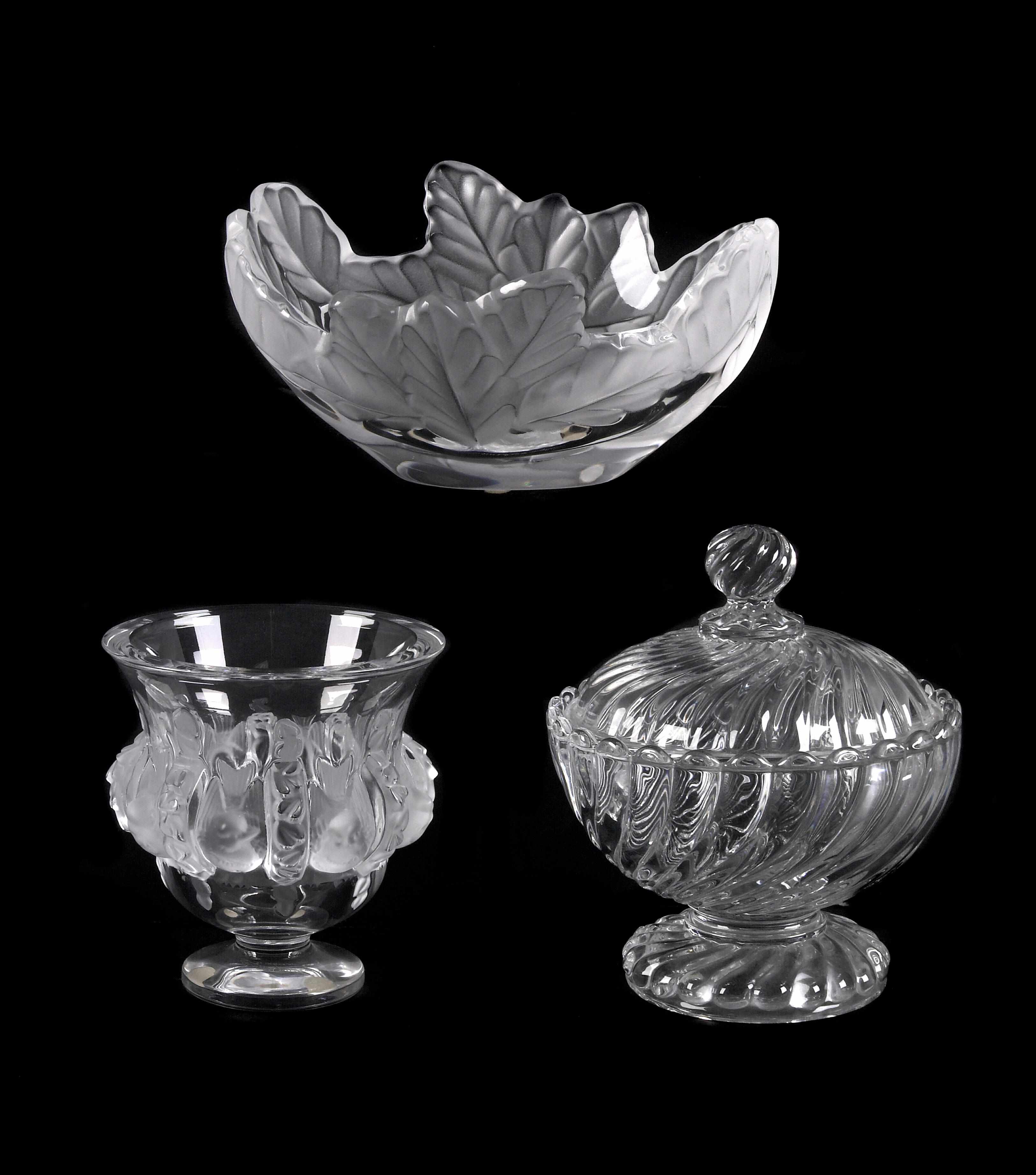 Appraisal: A group of nine Cristal Lalique and Baccarat molded and