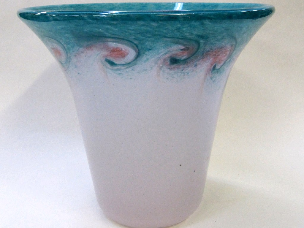 Appraisal: Vasart glass vase with pink and green swirling decoration