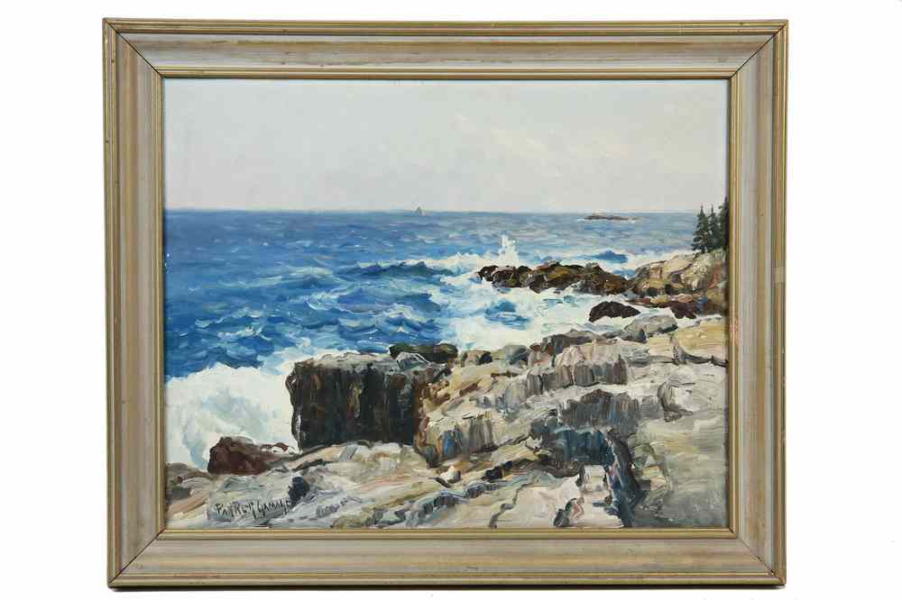 Appraisal: OOCB - 'Rocks at Long Cove Chamberlain Maine' by Parker