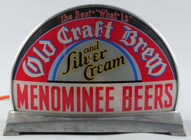 Appraisal: Old Craft Brew Menominee Beers Gillco Sign Cab-style light-up sign