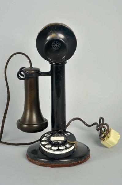 Appraisal: Western Electric Dial Candlestick Telephone Circa Black brass AB dial