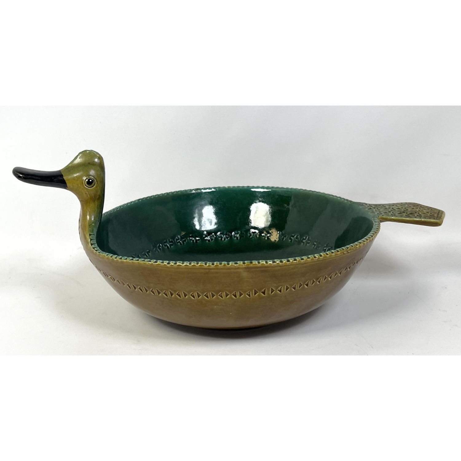 Appraisal: Italian Art Pottery Bird Form Bowl Marked Italy BITOSSI style