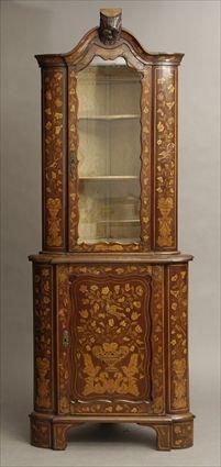 Appraisal: Dutch Mahogany and Marquetry Corner Cupboard x in