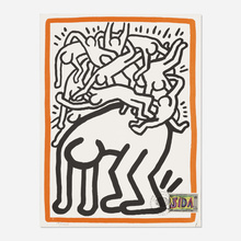 Appraisal: Keith Haring UNTITLED FIGHT AIDS WORLDWIDE lithograph in colors h