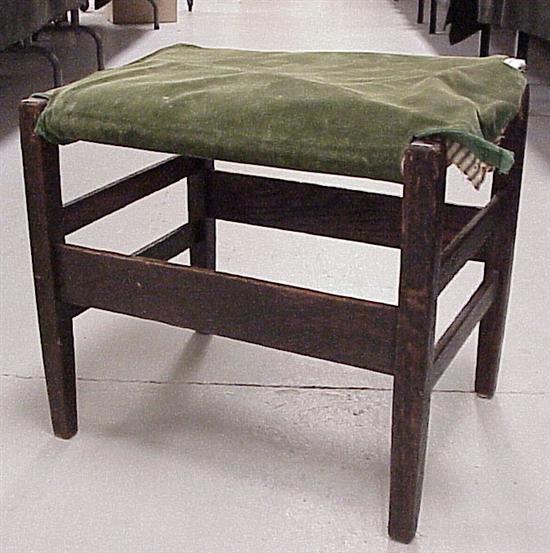 Appraisal: Arts and Crafts upholstered oak footstool from the same New