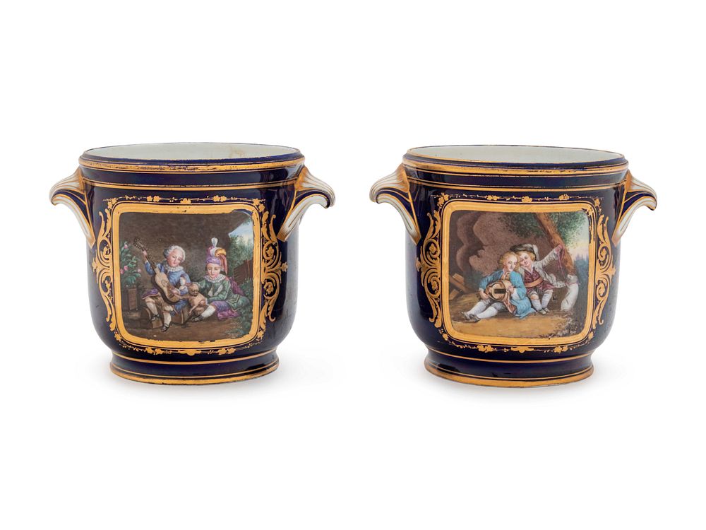 Appraisal: A Pair of Sevres Style Painted and Parcel Gilt Porcelain