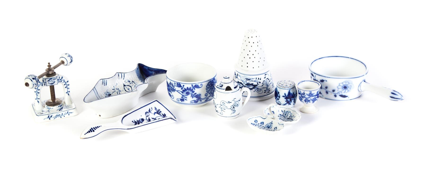 Appraisal: GROUP BLUE ONION PATTERN PORCELAIN Group of blue onion pattern