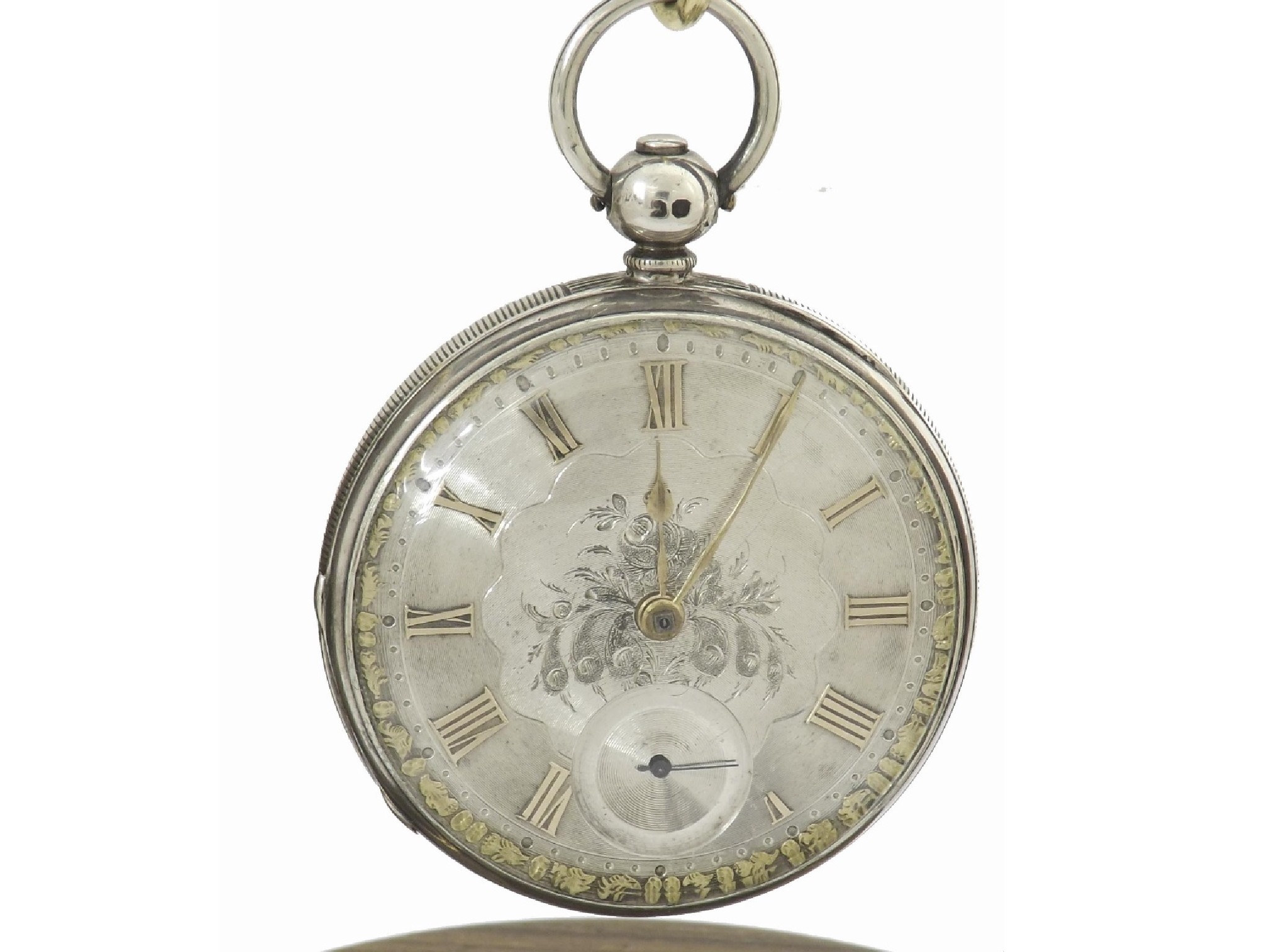 Appraisal: Mid th century silver fusee lever pocket watch London signed