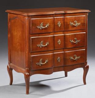 Appraisal: French Louis XV Style Carved Cherry Commode th c the