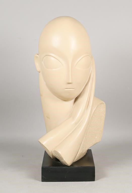 Appraisal: After Constantin Brancusi Romanian French - pottery bust Mademoiselle Pogany