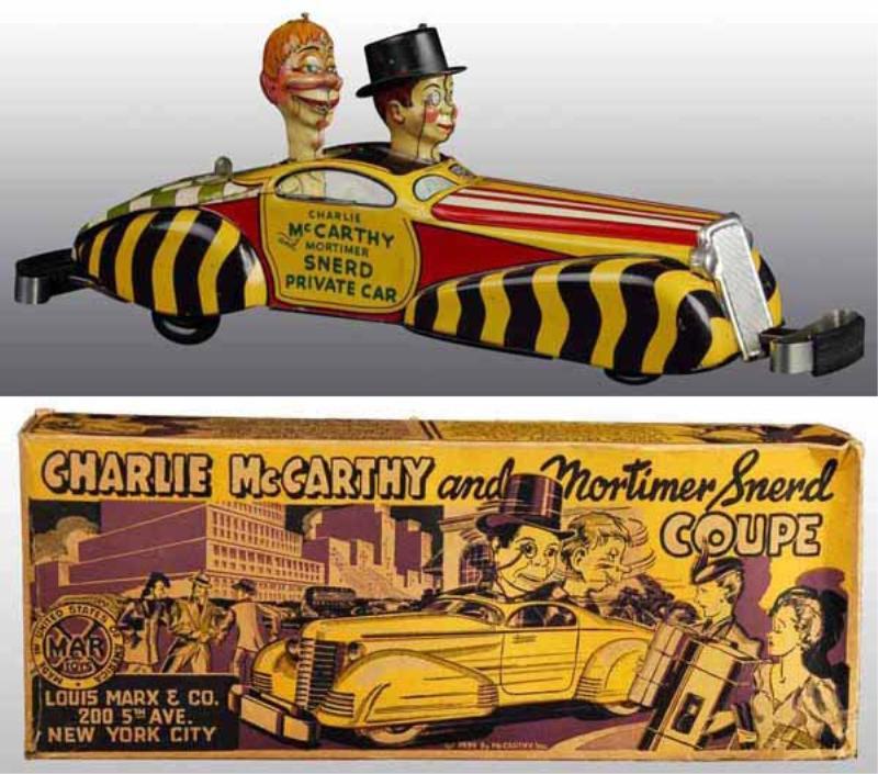 Appraisal: Marx Charlie McCarthy Snerd Toy Car in Orig Box Description