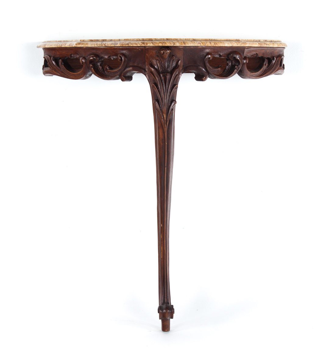 Appraisal: Louis XV style marble top walnut console early th century