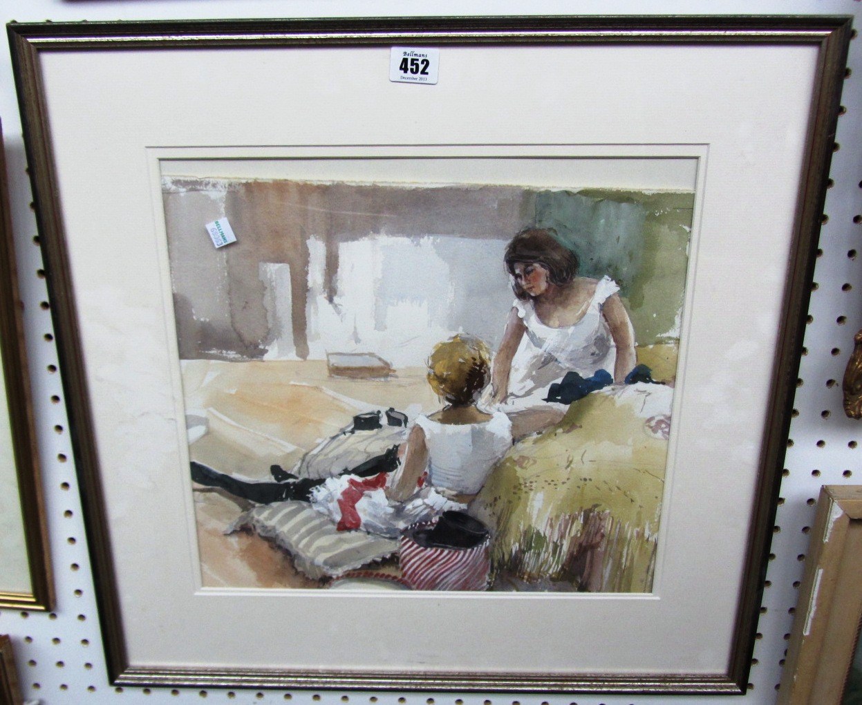 Appraisal: Jean V Grieve th century Girl Talk watercolour signed cm