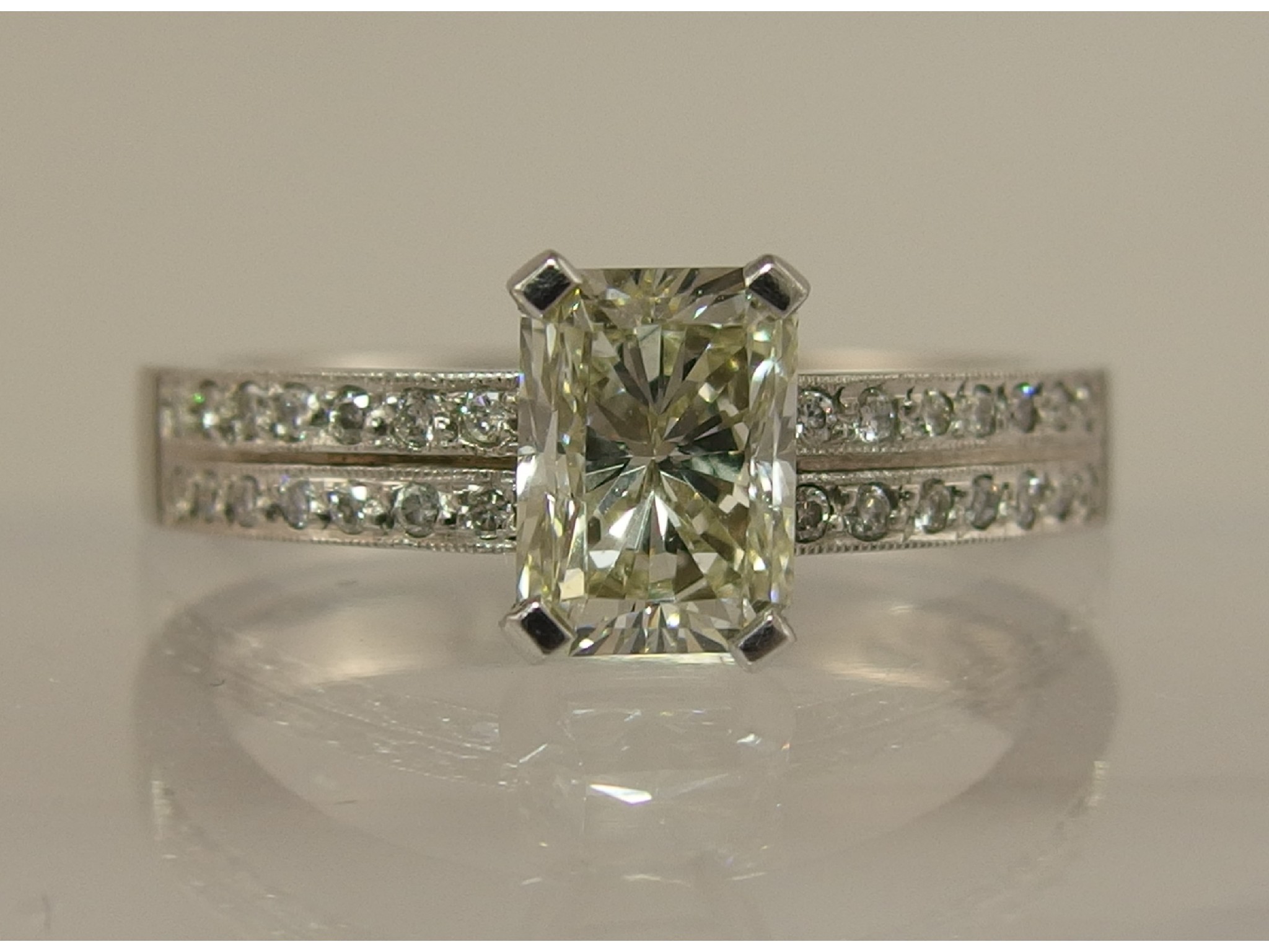 Appraisal: An oblong princess cut diamond ringof approx cts set in