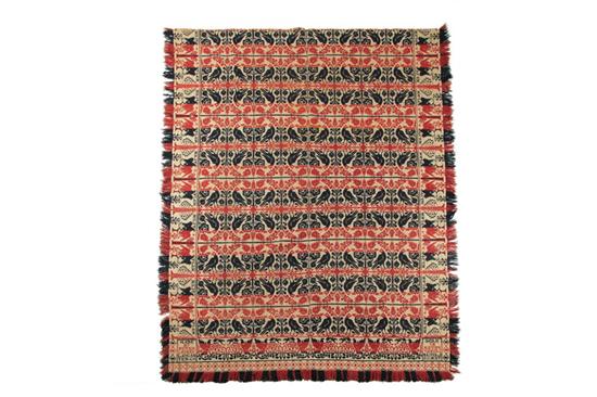 Appraisal: PENNSYLVANIA JACQUARD COVERLET Woven by Peter Leisley Lancaster County wool