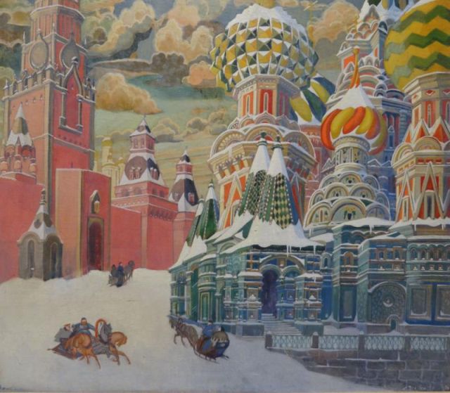 Appraisal: BRAILOVSKY Leonid Rimma Oil on WoodPanel Red Square Moscow in