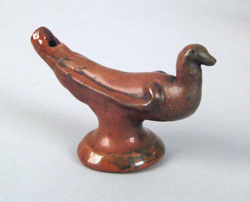 Appraisal: Pennsylvania redware bird whistle th c h w