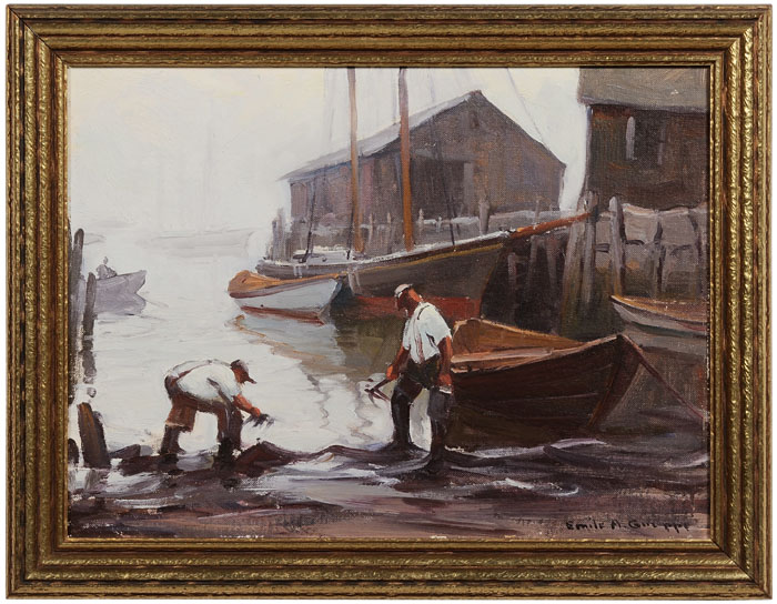 Appraisal: Emile Albert Grupp Massachusetts - Clam Diggers in Gloucester Harbor