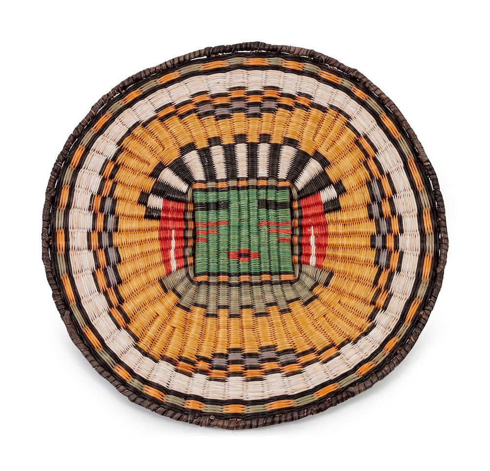 Appraisal: Hopi Third Mesa Basketry Plaque diameter inches Hopi Third Mesa