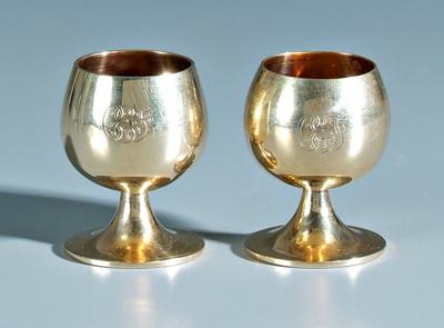 Appraisal: Pair Tiffany kt gold cordials marked quot Tiffany amp Co