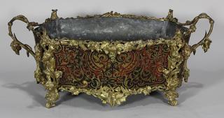 Appraisal: Napoleon III ormolu mounted and stained horn jardiniere Napoleon III