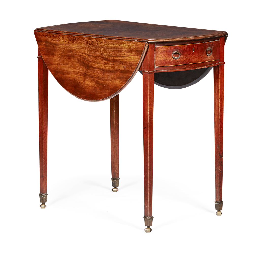 Appraisal: GEORGE III MAHOGANY PEMBROKE TABLE TH CENTURY the oval top