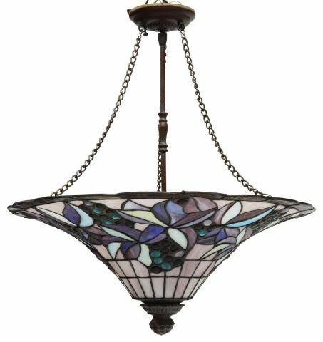 Appraisal: Tiffany style ceiling light attributed by consignor to Quoizel stained