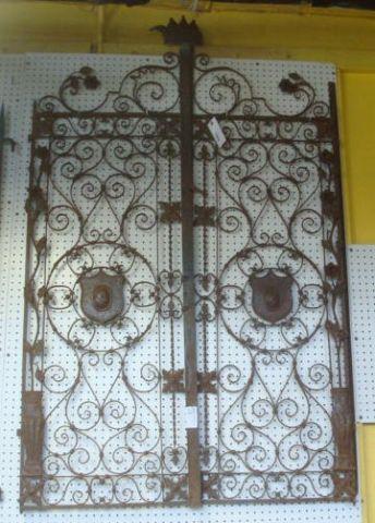 Appraisal: Pair of Ornate Iron Gates Dimensions wide x high