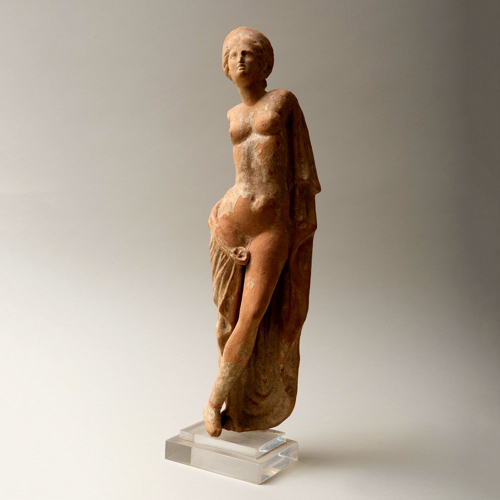 Appraisal: Fine Greek Terracotta Standing Aphrodite Raised on lucite stand The