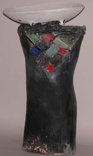 Appraisal: Sculpture with Triangles Ceramic on Ceramic Caplan Jerry x x