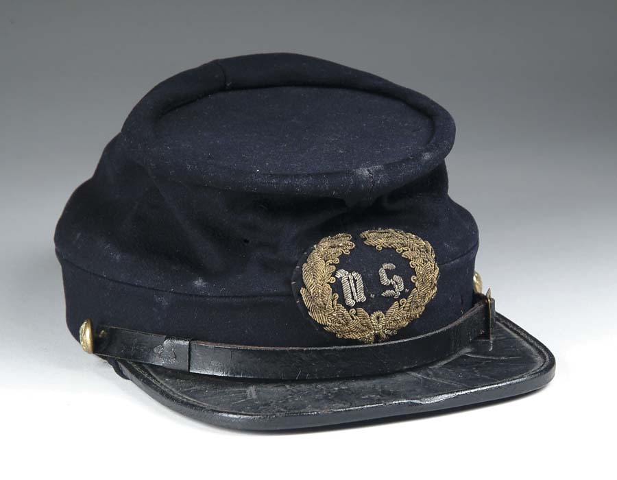 Appraisal: EXCEPTIONAL CIVIL WAR OFFICER S CAVALRY KEPI Finely made of