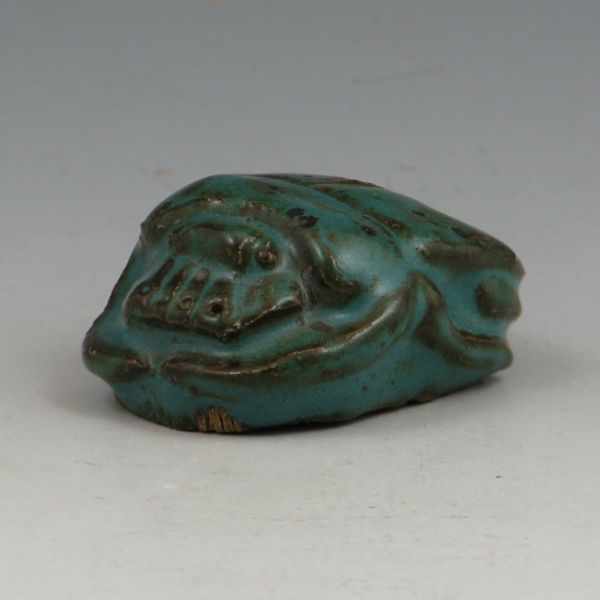 Appraisal: Studio pottery scarab paperweight Signed Runner Mint '' long by