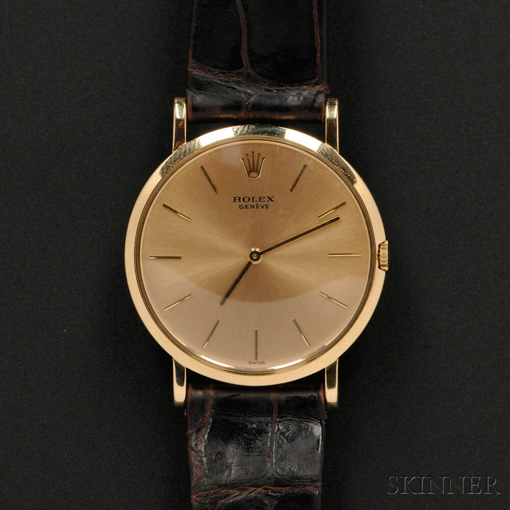 Appraisal: Vintage kt Gold Ultrathin Wristwatch Rolex the gold dial with