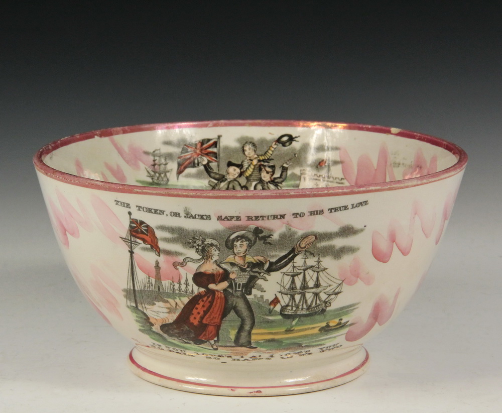 Appraisal: SUNDERLAND LUSTRE BOWL - Sailor's Bowl with the When tempests