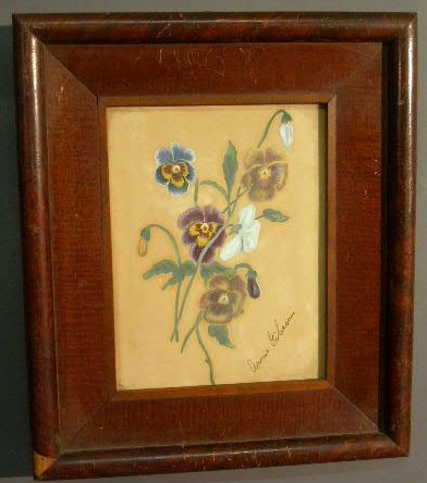 Appraisal: Gouache of pansies signed Annie Gibson and dated verso x