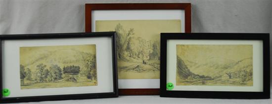 Appraisal: EDWARD SEAGER American - THREE DRAWINGS pencil including VIEW AT