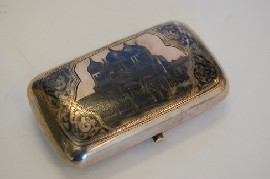 Appraisal: RUSSIAN SILVER NIELLO CIGARETTE BOX CIRCA