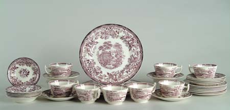 Appraisal: PARTIAL -PIECE DINNER SERVICE BY CLARICE CLIFF IN THE TONQUIN