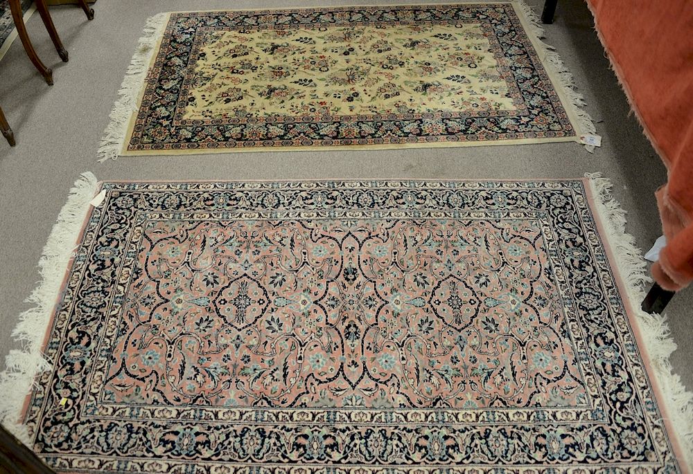 Appraisal: Two Oriental throw rugs ' x ' each Provenance Estate