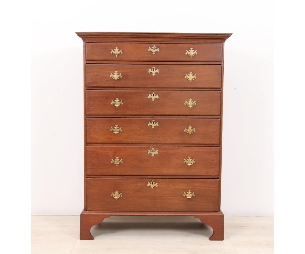 Appraisal: Georgian oak high chest of drawers circa h x w