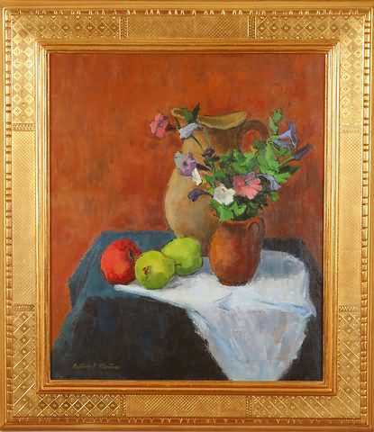 Appraisal: Petunias still life oil on canvas x SLL Artist American