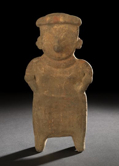 Appraisal: Nayarit Terra Cotta Standing Female Figure ca B C -A