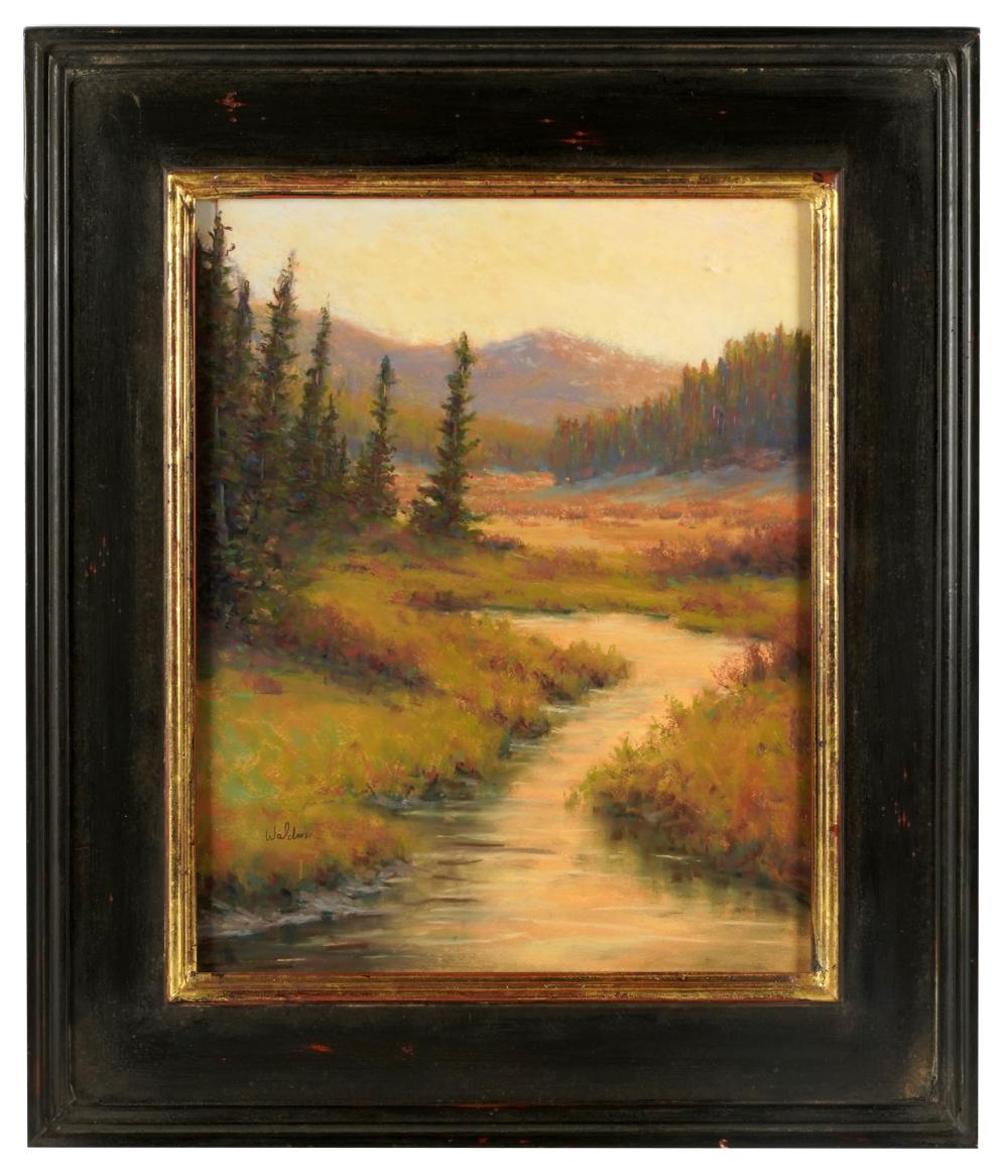 Appraisal: PAUL WALDUM ST CENTURY MORNING LIGHT ON SOURDOUGH CREEKpastel on