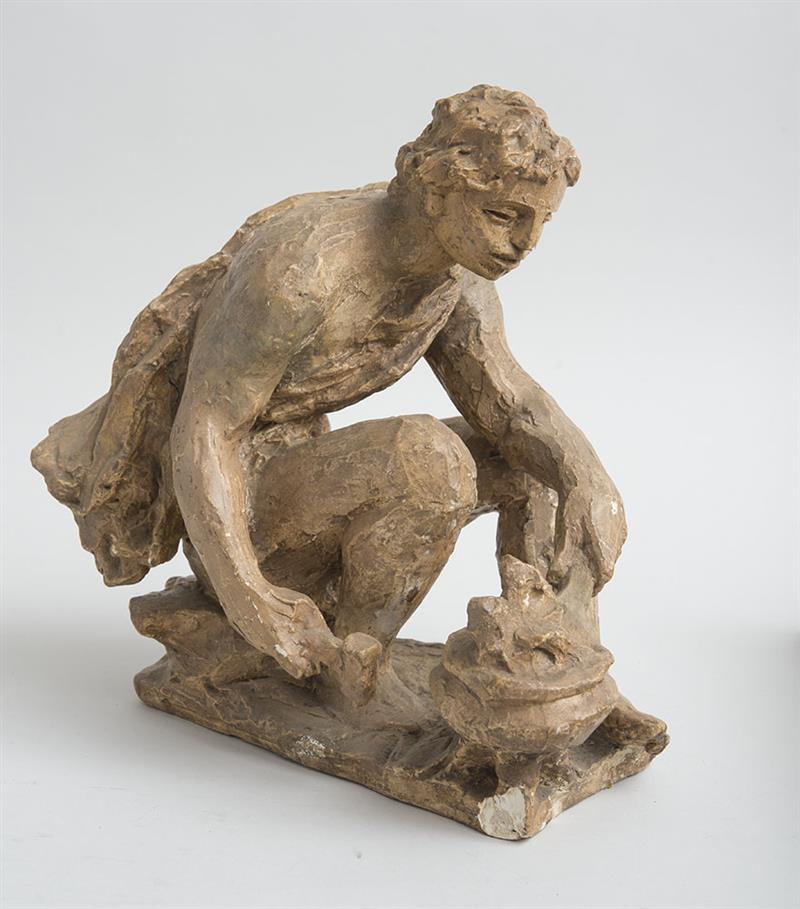 Appraisal: AFTER PIERRE-AUGUSTE RENOIR - PETIT FORGERON Plaster with patina inscribed